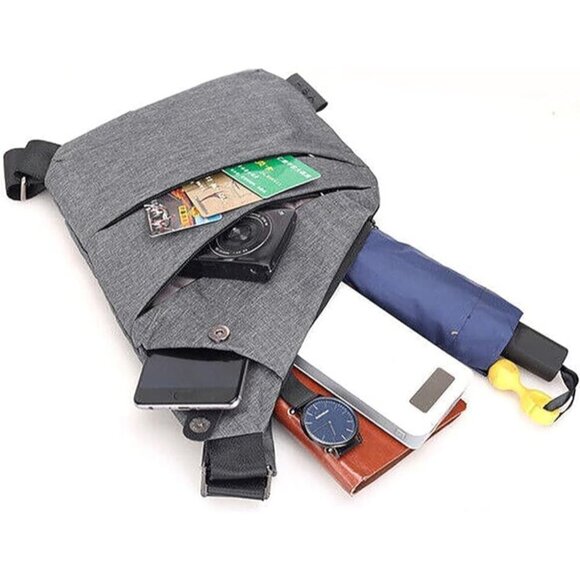 Women Travel Crossbody Purse Oxford Cloth Anti Theft Security Grey - Picture 2 of 7